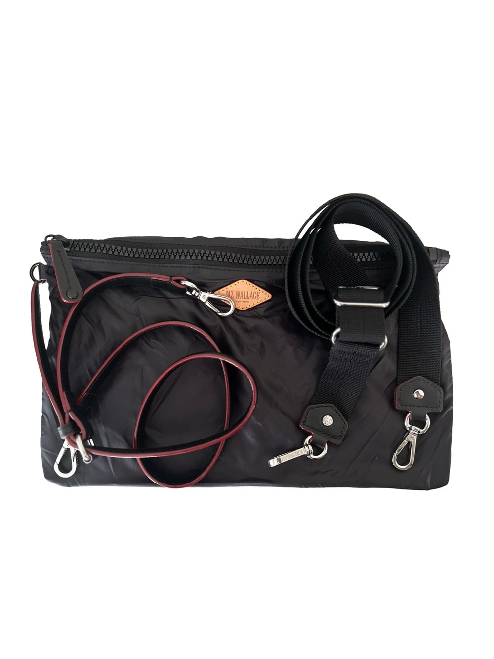 MZ Wallace Crosby Straps Leather and Nylon with Travel Pouch